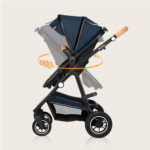 lionelo Amber 3 w 1 Black Silver — Wózek wielofunkcyjny